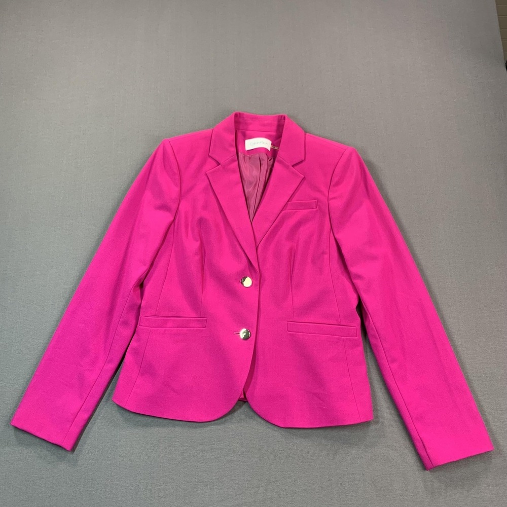 Calvin Klein Blazers Womens 6 Pink & Blue Lined Notch Lapel Classic Lot Of 2 - Picture 2 of 16